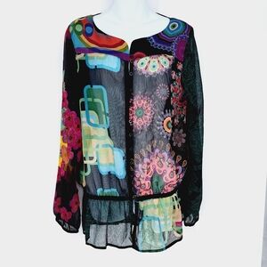 Desigual Multicolor Patterned Blouse